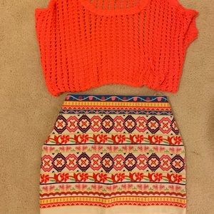 Embroidery colorful skirt